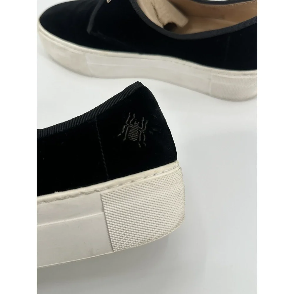 CHARLOTTE OLYMPIA BLACK PORTOBELLO PLATFORM SNEAKERS‎ LOW TOP VELVE W'S SZ 38